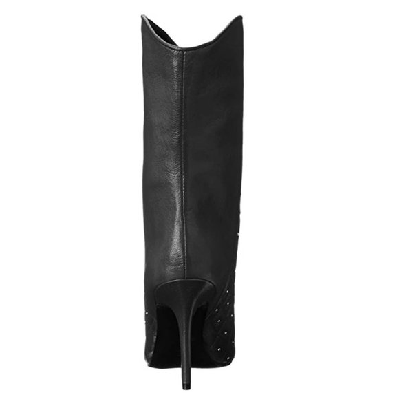 Nine West Black Studded Heeled Boots - Picture 7 of 9